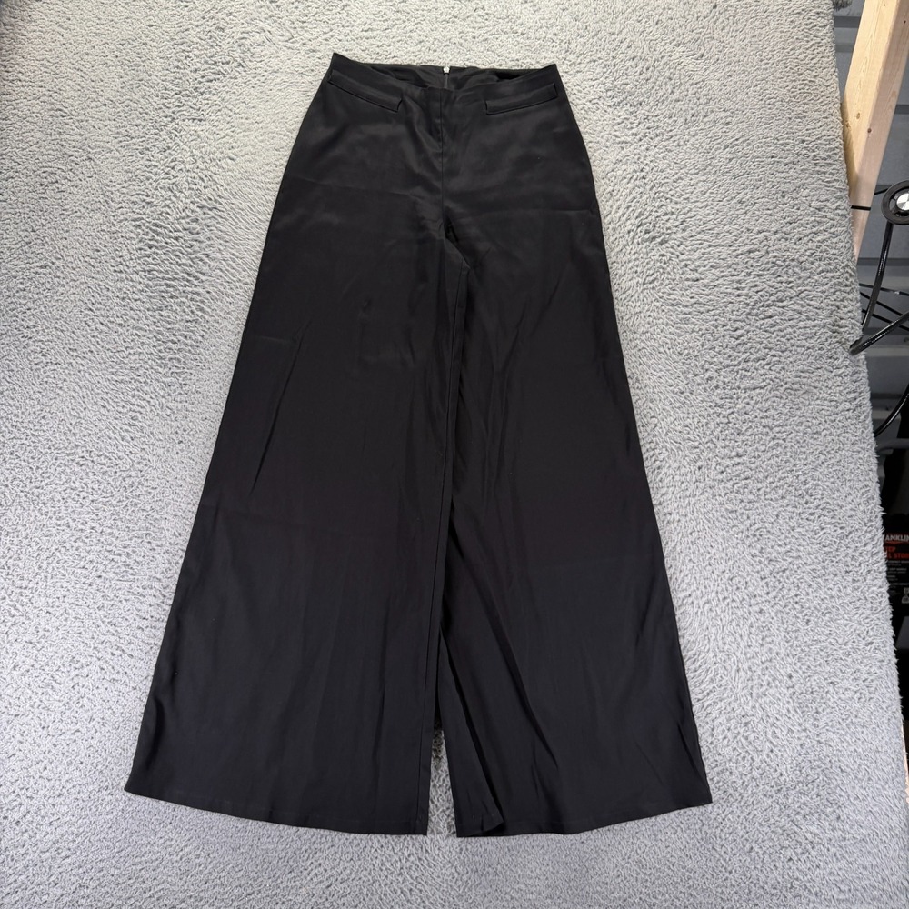 Vintage Luly K Pant Women's L Black Polyester Wide-Leg Preppy Party Cocktail USA